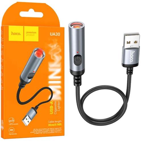 Hoco UA30 Mechero para Coche con Conexión USB-A y cable 30cm