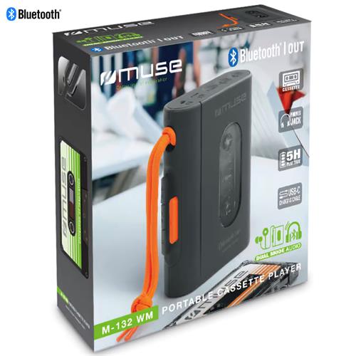 Muse M132WM Walkman con salida Bluetooth y Recargable por USB-C