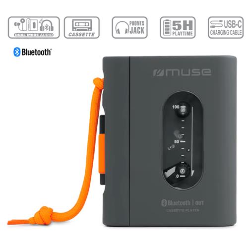 Muse M132WM Walkman con salida Bluetooth y Recargable por USB-C