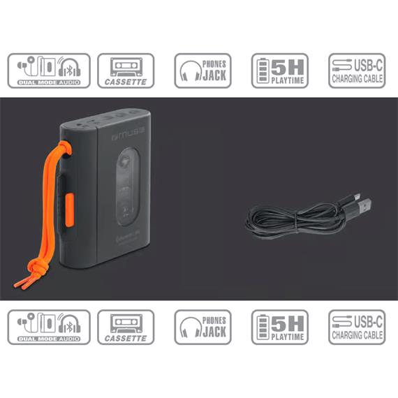 Muse M132WM Walkman con salida Bluetooth y Recargable por USB-C