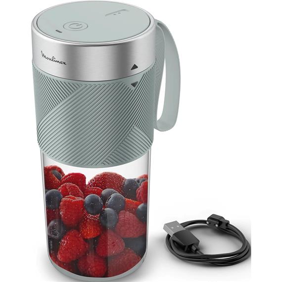 Moulinex LM1C0410 Batidora Portátil Recargable con Vaso 300 ml Verde