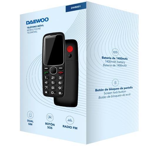 Daewoo DW8001BK Teléfono Móvil Senior Negro