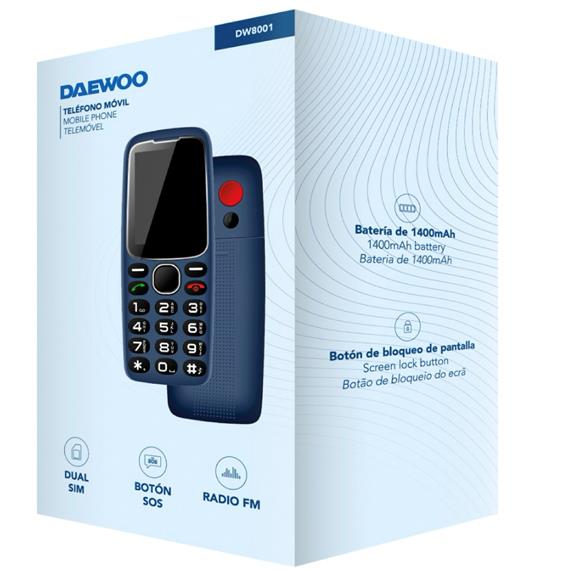 Daewoo DW8001BL Teléfono Móvil Senior Azul