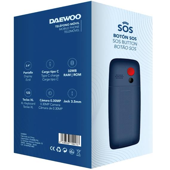 Daewoo DW8001BL Teléfono Móvil Senior Azul