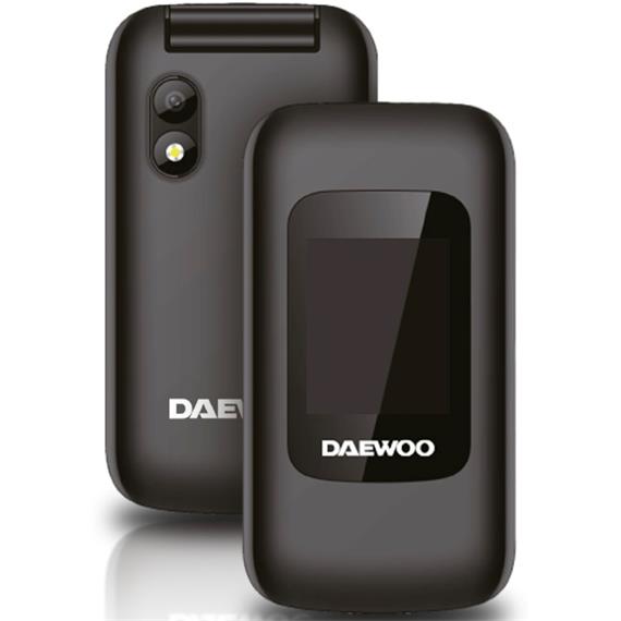 Daewoo DW8002BK Teléfono Móvil Senior Flip Doble Pantalla