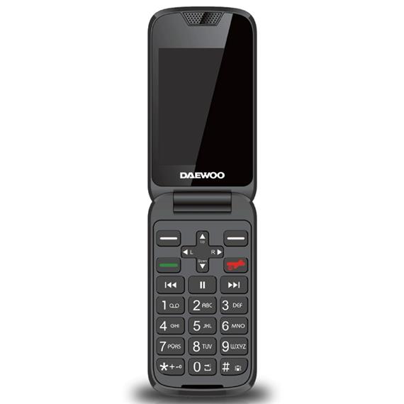 Daewoo DW8002BK Teléfono Móvil Senior Flip Doble Pantalla