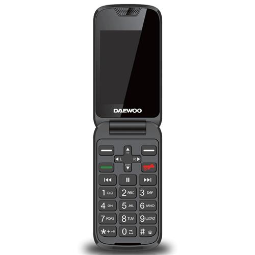Daewoo DW8002BK Teléfono Móvil Senior Flip Doble Pantalla
