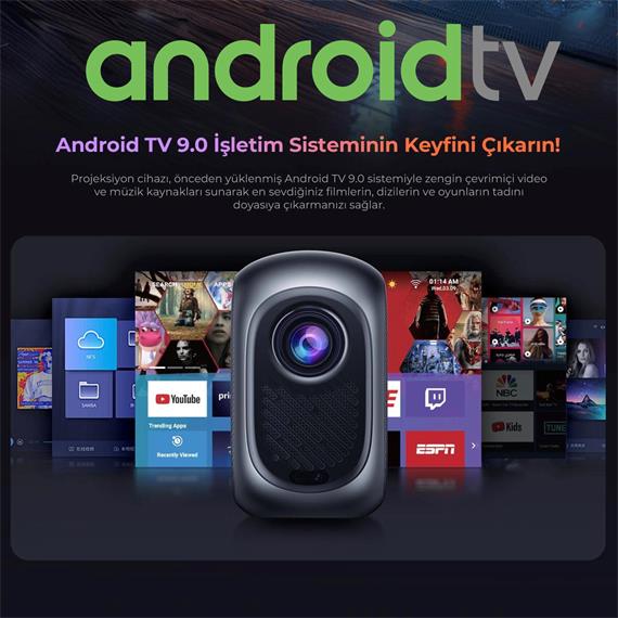 Havit PJ215 Pro Proyector 720p, 250 Lúmenes, Android TV y WIFI