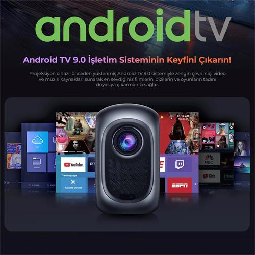 Havit PJ215 Pro Proyector 720p, 250 Lúmenes, Android TV y WIFI