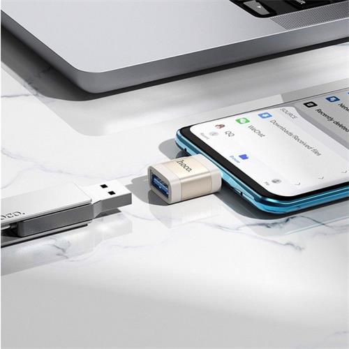 Hoco UA31C Adaptador OTG USB-C a USB-A Negro