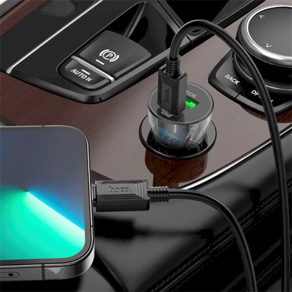 Cargador Coche Hoco Z47A Doble Puerto USB-A y USB-C PD30W+QC3.0