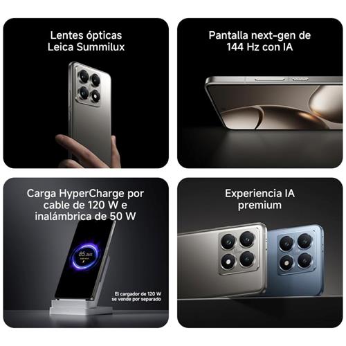 Xiaomi 14T Pro 6.67" 12GB 512GB 5G Cámara Leica Titan Gray