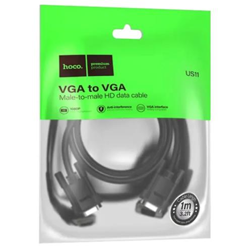 Hoco US11 Cable VGA a VGA de 1 Metro Negro