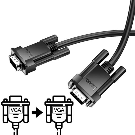 Hoco US11 Cable VGA a VGA de 1 Metro Negro
