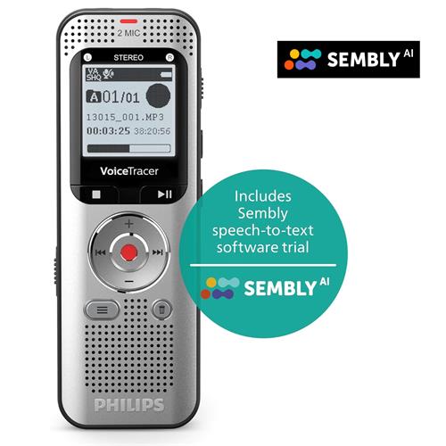 Philips DVT2015 Grabadora de Voz con 8GB y Reconocimiento de Voz