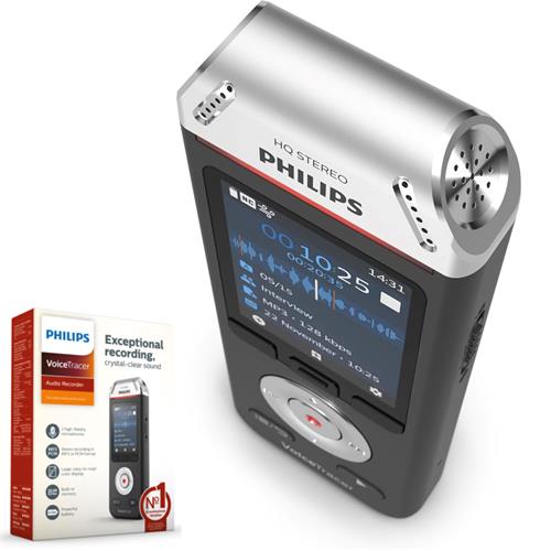 Philips DVT2110 Grabadora de Voz 8GB con 2 Micrófonos HIFI