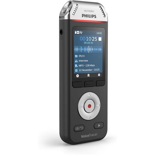 Philips DVT2110 Grabadora de Voz 8GB con 2 Micrófonos HIFI