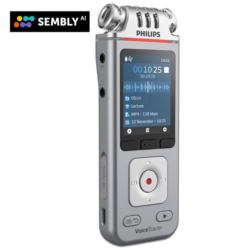 Philips DVT4115 Grabadora de Voz  con 8 GB, MP3 y PCM y 3 Micros HIFI