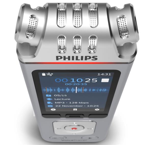Philips DVT4115 Grabadora de Voz  con 8 GB, MP3 y PCM y 3 Micros HIFI