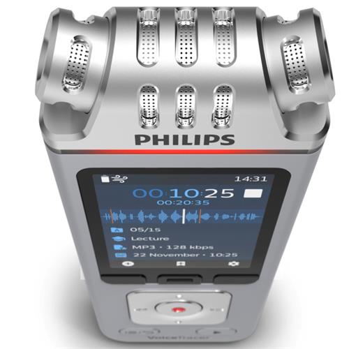 Philips DVT4115 Grabadora de Voz  con 8 GB, MP3 y PCM y 3 Micros HIFI