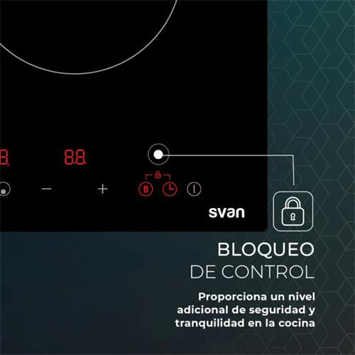 Svan SI2301 Placa Induccion 30cm 2F Cristal Negro