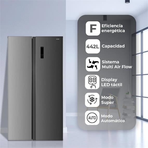 Svan SBS SA18900ENFX Frigorífico 177x91 N/F Display Inox EF.E