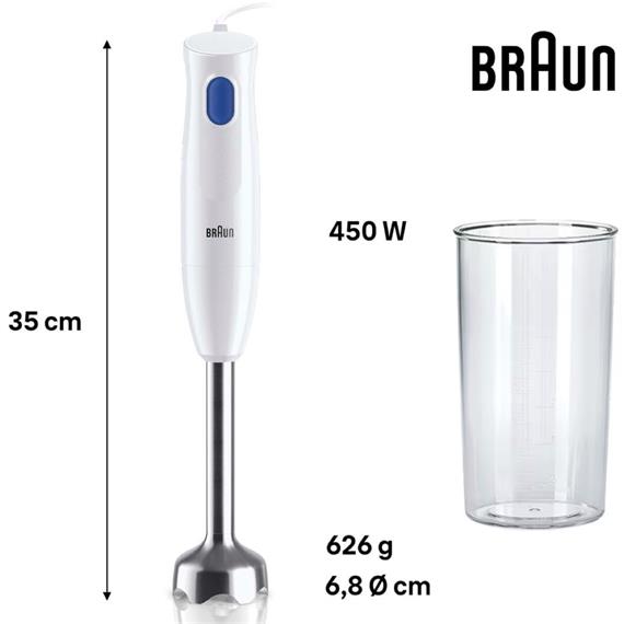 Braun MQ10.001MWH Batidora de Brazo Inox 450W