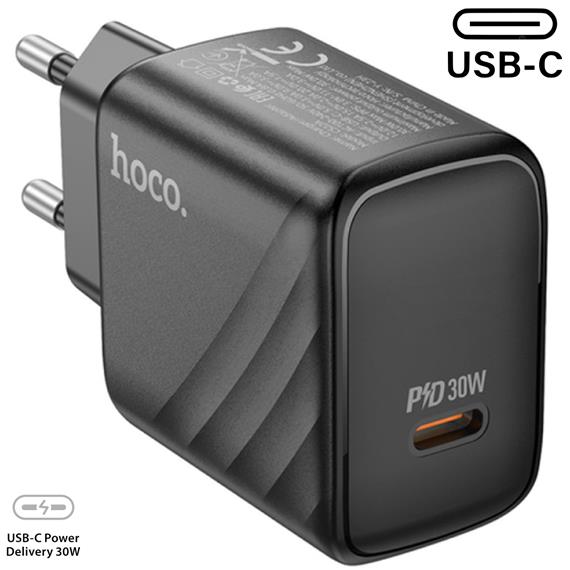 Cargador USB-C Hoco CS22 PD 30W Negro
