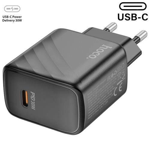 Cargador USB-C Hoco CS22 PD 30W Negro