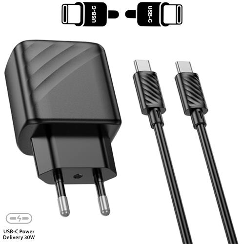 Cargador USB-C + Cable USB-C Hoco CS22  PD30W Negro