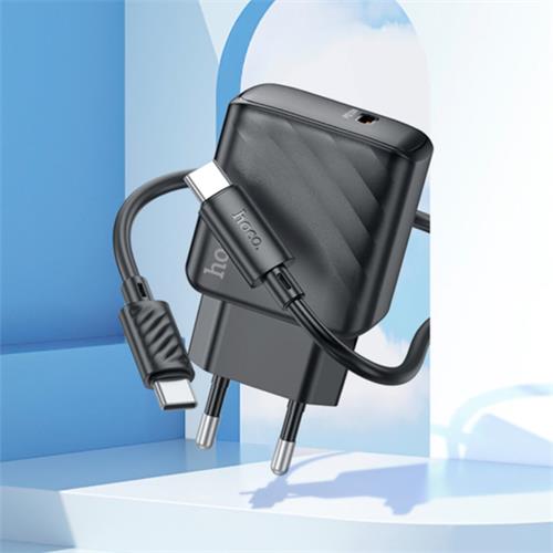 Cargador USB-C + Cable USB-C Hoco CS22  PD30W Negro