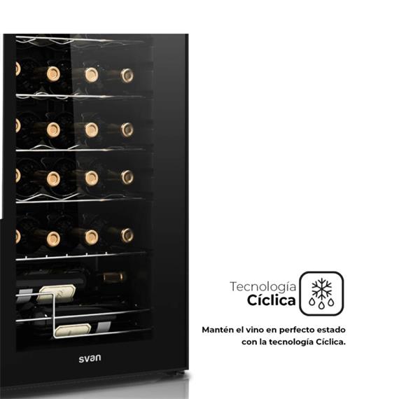 Svan SVN3200S Vinoteca 92L 32 Botellas Negro