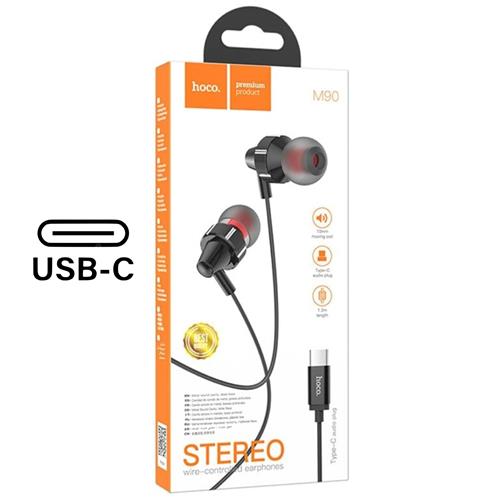 Hoco M90 Auricular USB-C con Micrófono Negro