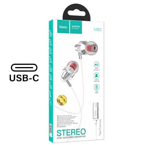 Hoco M90 Auricular USB-C con Micrófono Plata
