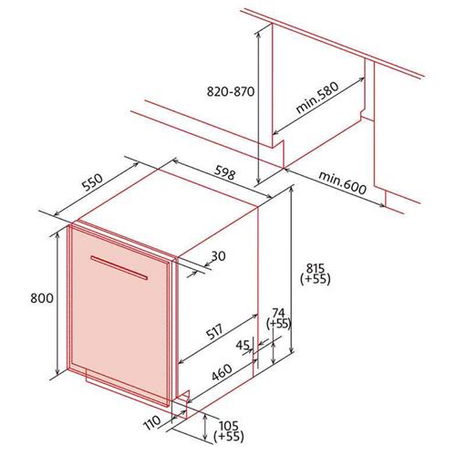Nodor DW6142 I 14C Lavavajillas de Integracion