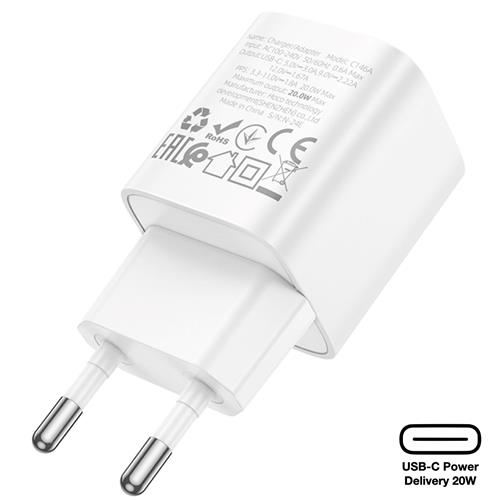 Cargador USB-C 20W Hoco C146A PD20W Blanco
