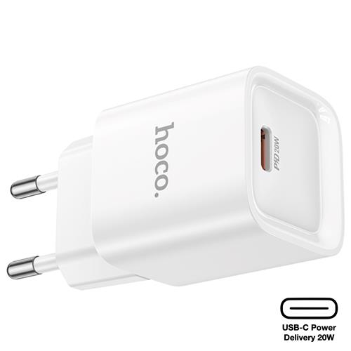 Cargador USB-C 20W Hoco C146A PD20W Blanco