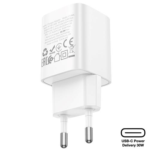 Cargador USB-C 30W Hoco C148A PD30W Blanco