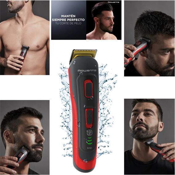 Rowenta TN9400 Recortadora Recargable 8 en 1 para Barba, Cabello y Cuerpo