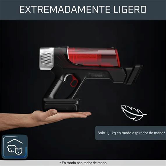Rowenta RH2059 X-Force Flex 9.60 Animal Care Apiradora Sin Cable Roja y Gris
