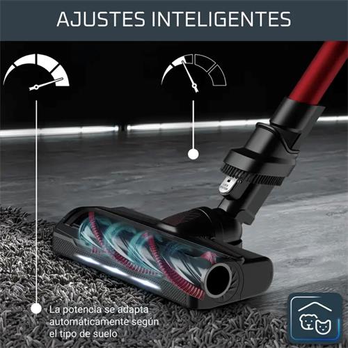 Rowenta RH2059 X-Force Flex 9.60 Animal Care Apiradora Sin Cable Roja y Gris