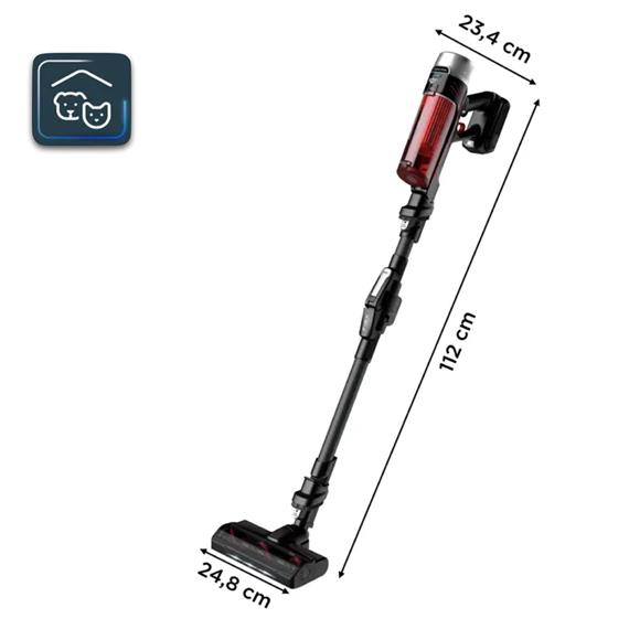 Rowenta RH2059 X-Force Flex 9.60 Animal Care Apiradora Sin Cable Roja y Gris