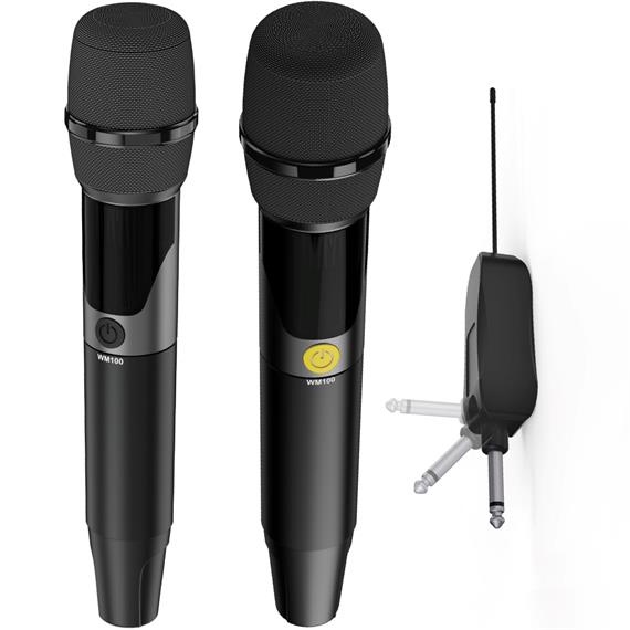 HiFuture WM100 Pack de 2 Micrófonos Inalámbricos 2.4G Recargables