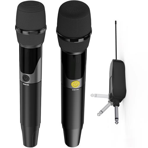 HiFuture WM100 Pack de 2 Micrófonos Inalámbricos 2.4G Recargables