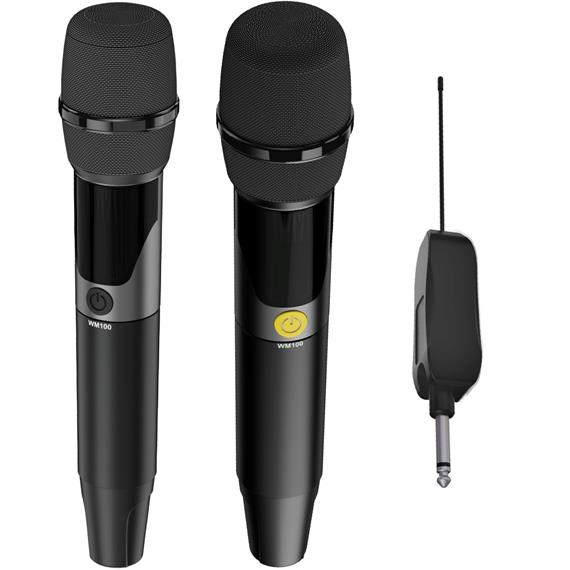 HiFuture WM100 Pack de 2 Micrófonos Inalámbricos 2.4G Recargables