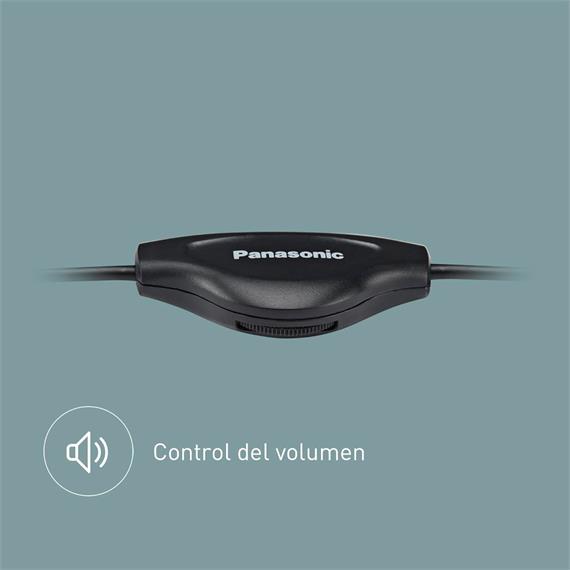 Panasonic RP-HT090E Auricular con Cable de 5 metros y Control de Volumen