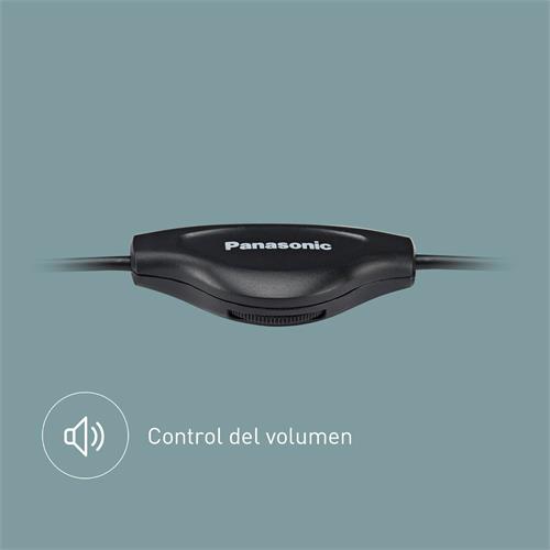 Panasonic RP-HT090E Auricular con Cable de 5 metros y Control de Volumen