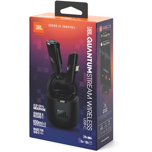 Jbl Quantum Stream Micrófono de corbata Inalámbrico 100 metros (USB-C) Black