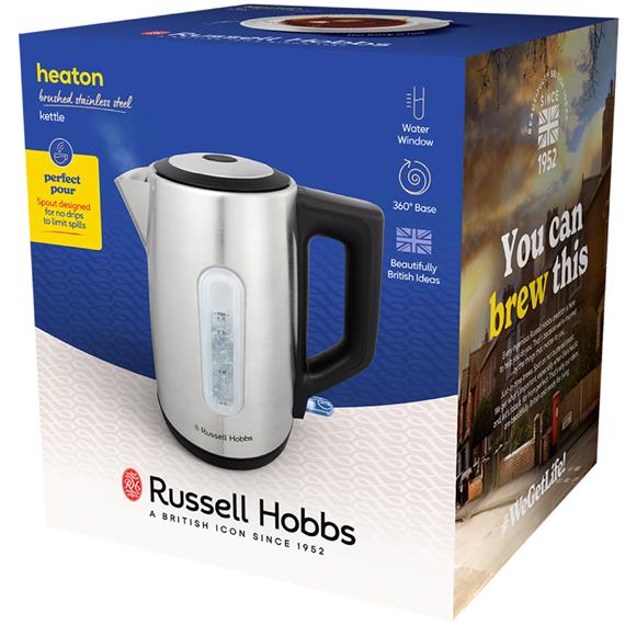 Russell Hobbs 27380-70 Heaton Hervidor de Acero, Sin Cable, 1,7Litros