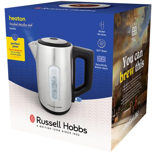 Russell Hobbs 27380-70 Heaton Hervidor de Acero, Sin Cable, 1,7Litros